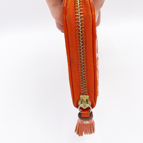 Patent Orange ANYA HINDMARCH zip around wallet - Picture 3 of 10